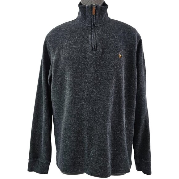 Polo Ralph Lauren Estate Rib Men's ¼ Zip 100% Cotton Pullover Sweater Size Large - Picture 1 of 16